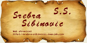 Srebra Sibinović vizit kartica